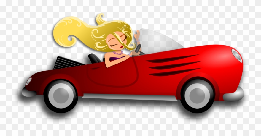 File - Blondewomandrivingcar - Svg - Lady In Car Clipart - Png Download