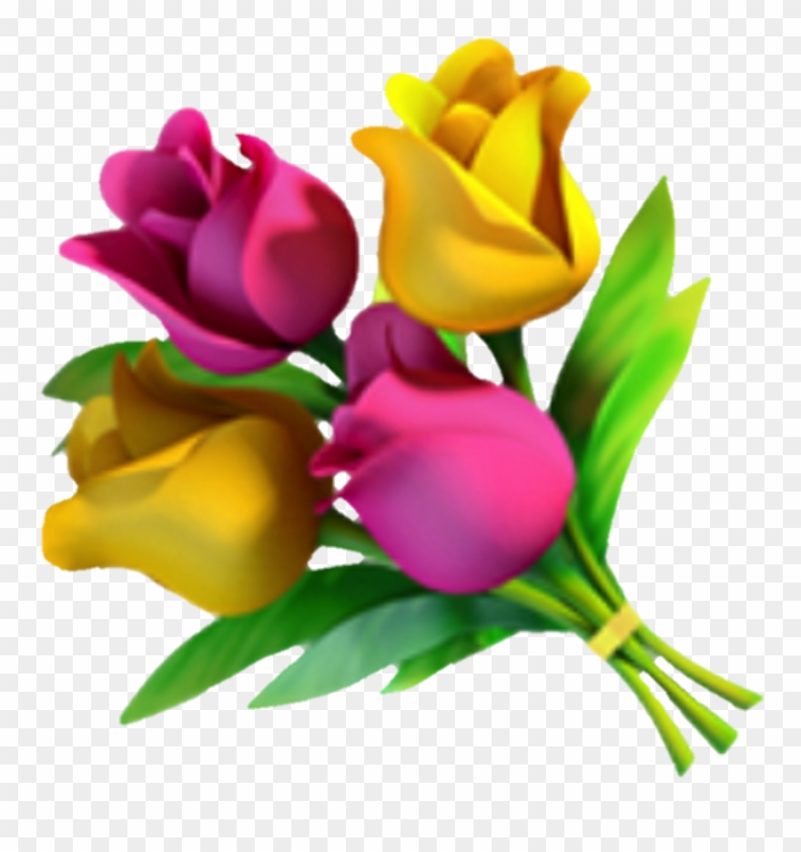 Emoji Fleur Flower Flora Rose Jaune Yellow Png Clipart