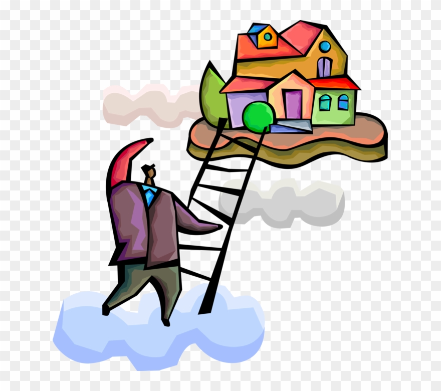 Vector Illustration Of Businessman Aspires To Living Clipart