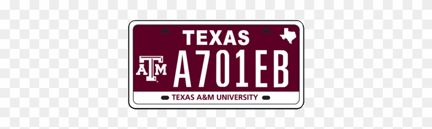 Aggie Plate With Logo Aggie Plate With Maroon - Texas A&m Clipart