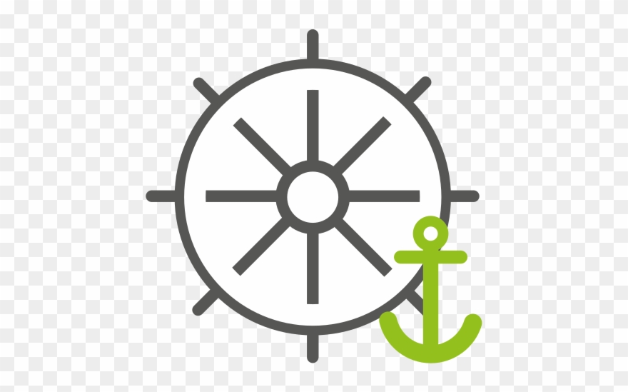 Nautica, Timón Y Ancla - Simple Ship Wheel Tattoo Clipart