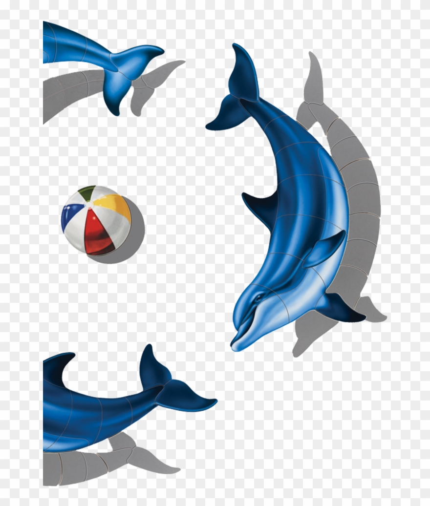 Dolphin Group Porcelain Series Pool Mosaics Clipart