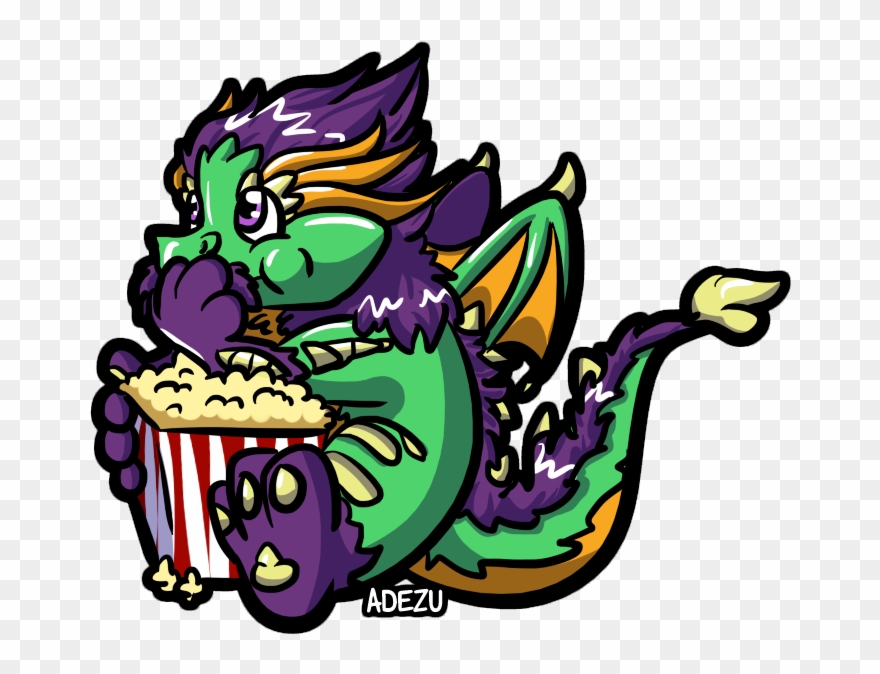 Rom Eating Popcorn Clipart