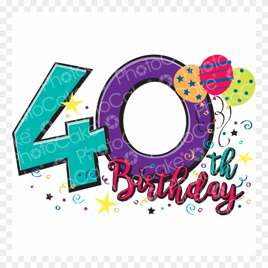 Happy 40th Birthday - Circle Clipart