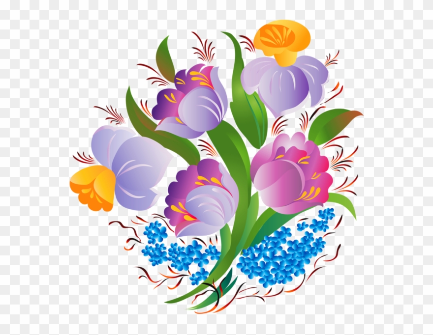 Colorful Flowers, Decoupage, Clip Art, Pictures Of - Color Flower Pot Drawing - Png Download