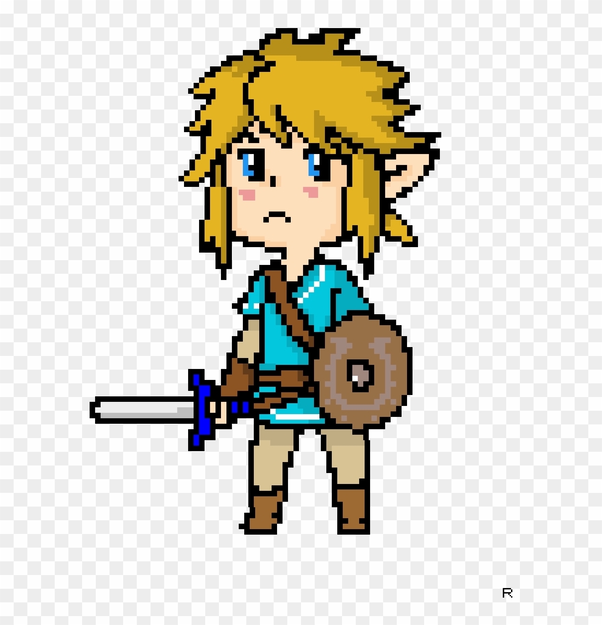 Botw Link In The Champion Tunic - Breath Of The Wild Link Pixel Art Clipart