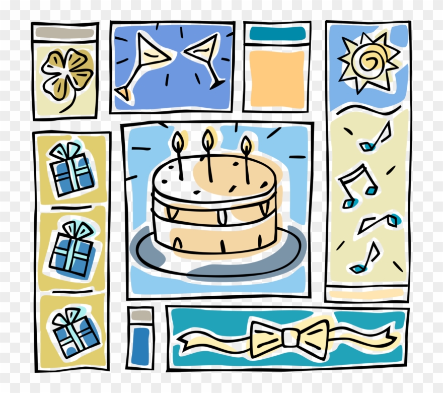 Vector Illustration Of Party Celebration With Birthday Clipart