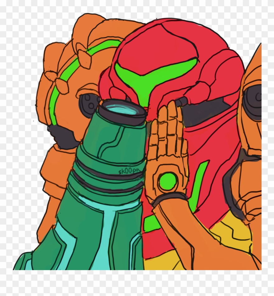 Pleased Samus - Sa X And Dark Samus Clipart