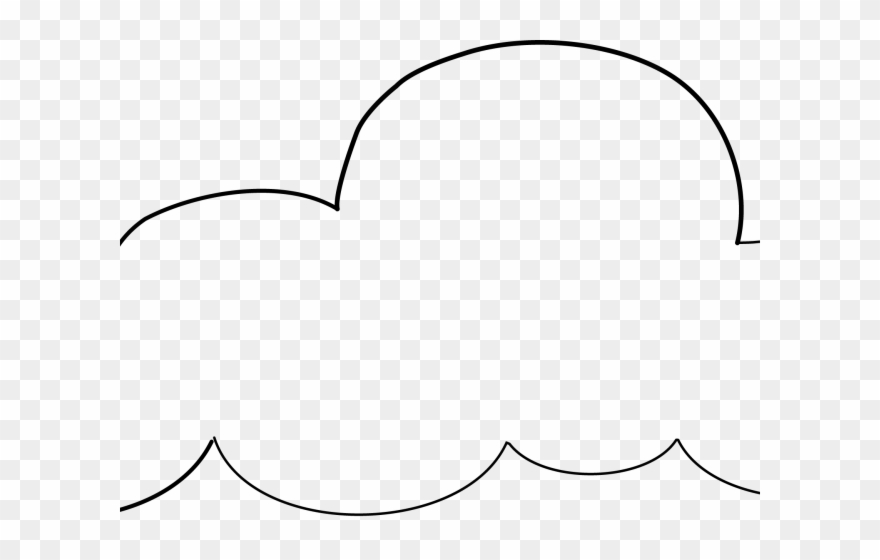 Cloud Clipart Printable - Line Art - Png Download