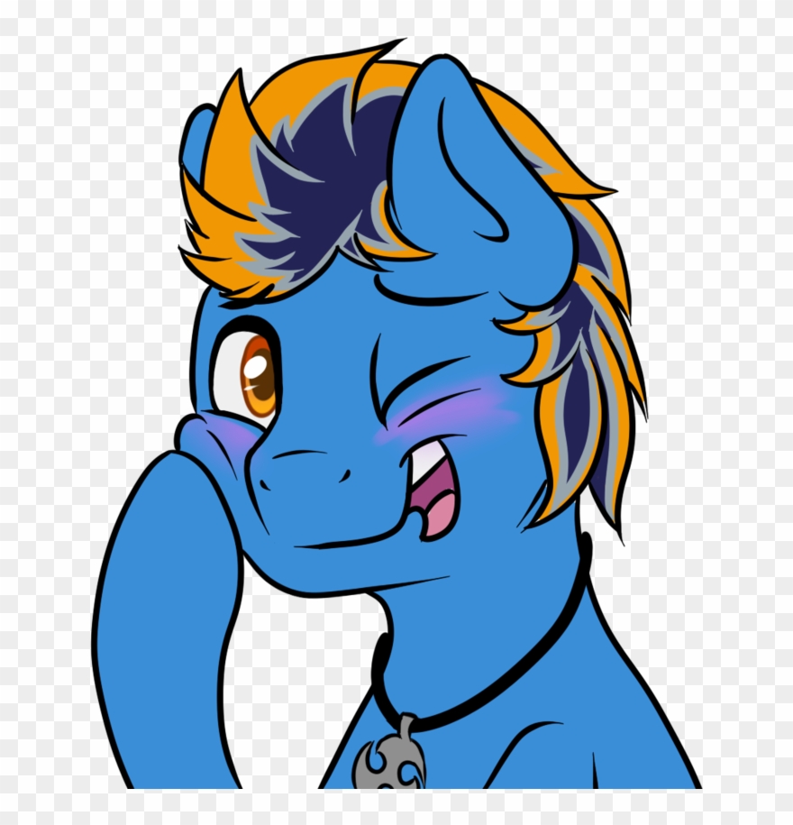 Blues4th, Blushing, Jewelry, Male, Necklace, Oc, Oc - Cartoon Clipart