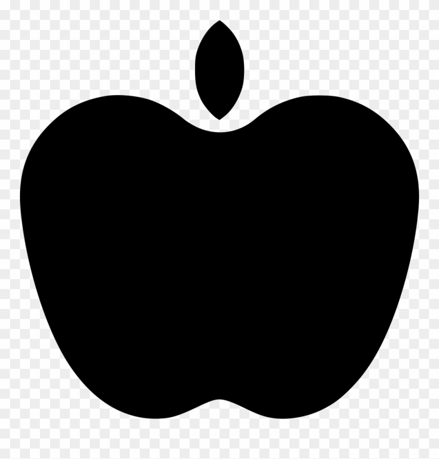 Apple Clipart Icon - Black Apple Clip Art - Png Download