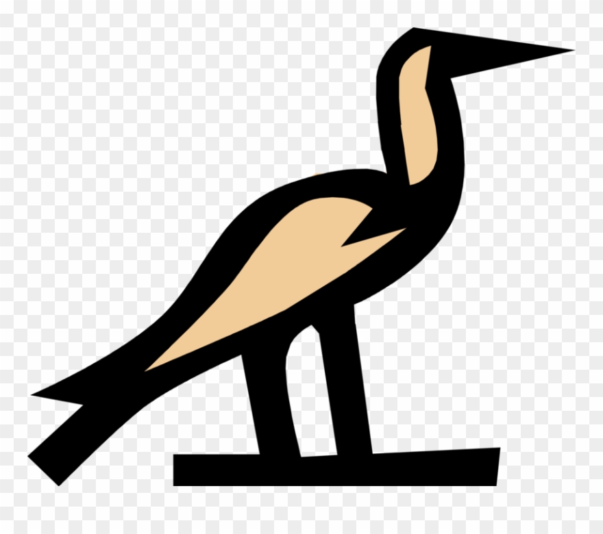 Vector Illustration Of Ancient Egyptian Bird Hieroglyphic Clipart