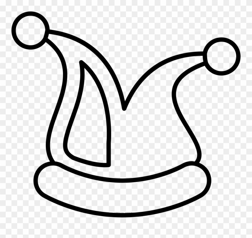 Jester Hat Coloring Page - Line Art Clipart
