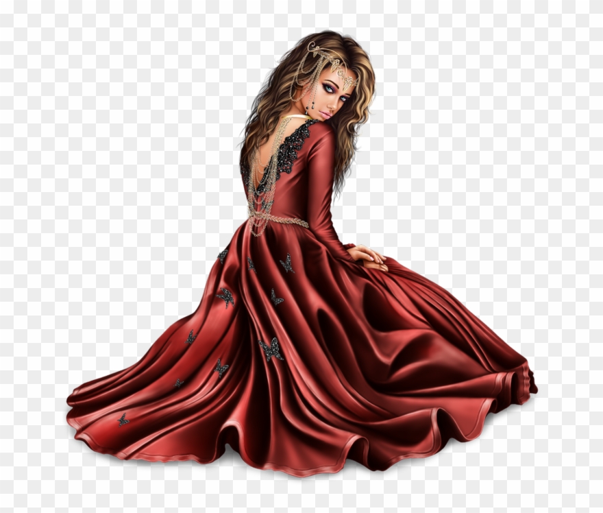 Girl With Maine Coon Kitty18 Resultaat 3d Girl, Maine - Gown Clipart
