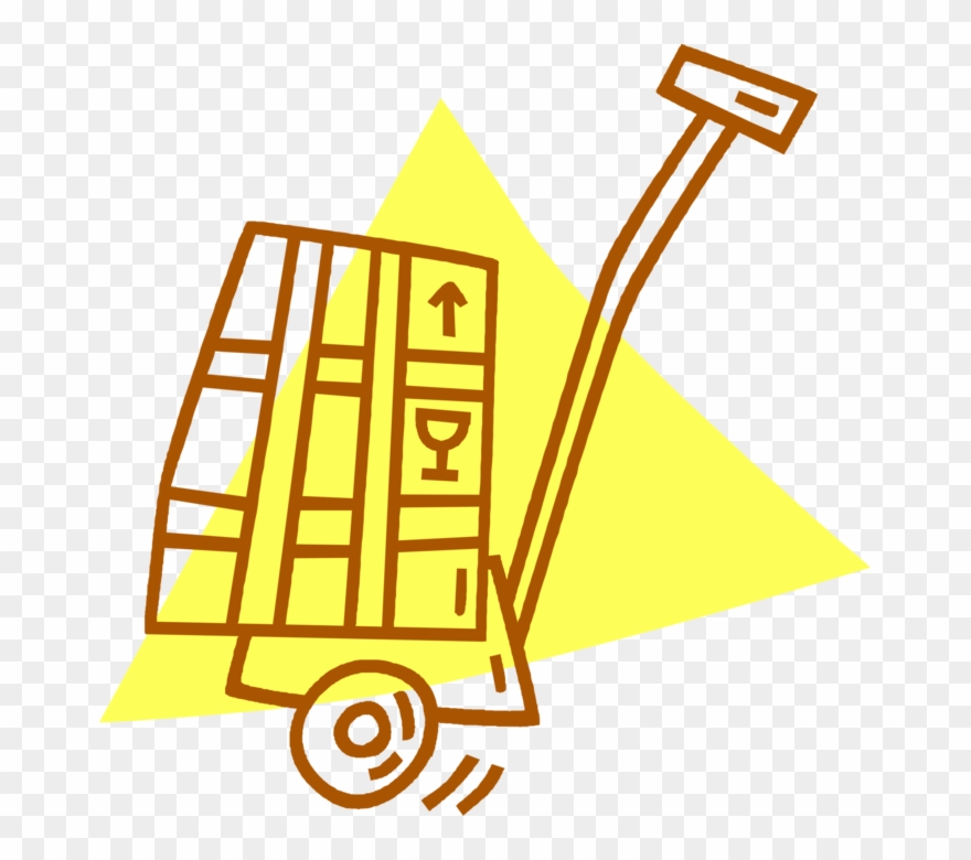 Vector Illustration Of Box-moving Handcart Dolly Or Clipart