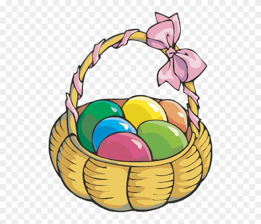 Clipart Of Basket, Easter And Irrigation - Easter Basket And Eggs - Png Download