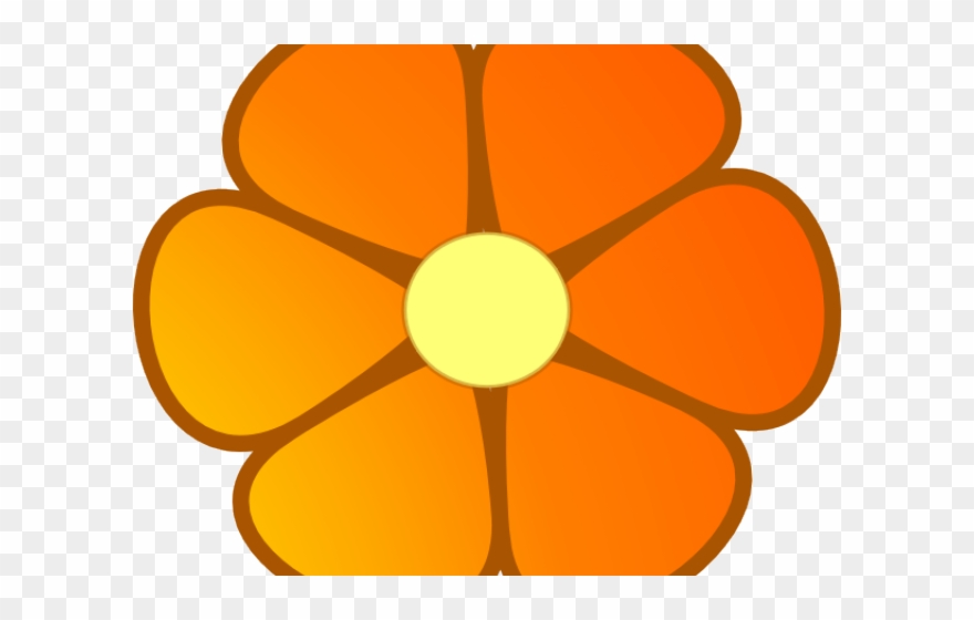 Orange Flower Clipart Cartoon - Clip Art - Png Download