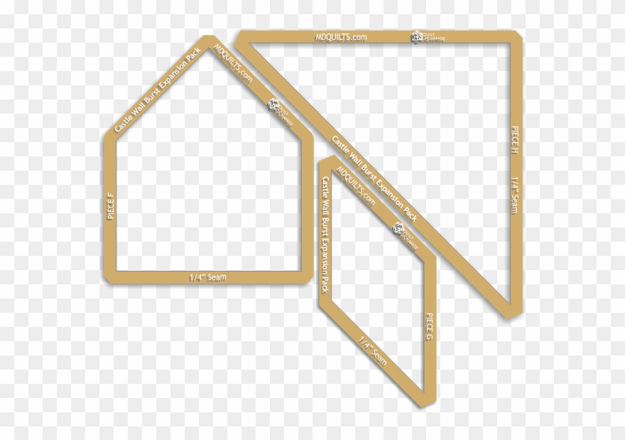 18" Windowed Castle Wall Templates With 1/4" Seam Allowance Clipart