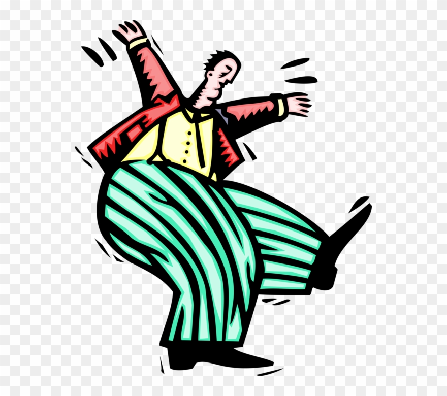 Vector Illustration Of Businessman Celebrates Reaching Clipart