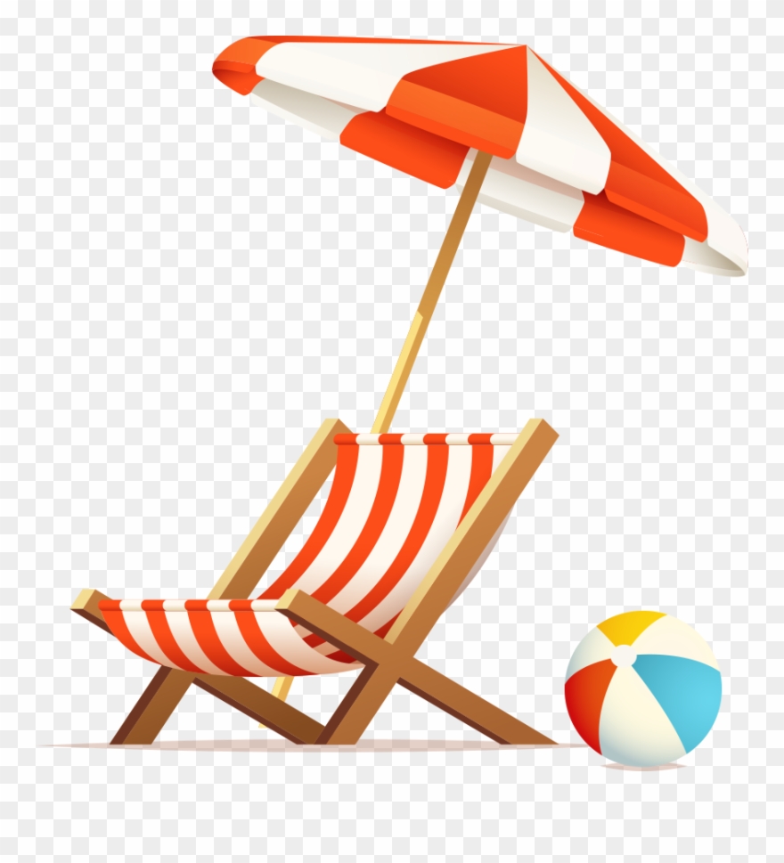 Beach-chair - Sunbed And Umbrella Free Clipart