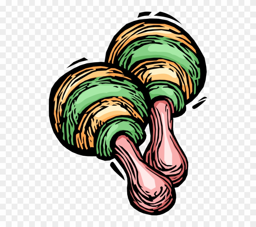 Vector Illustration Of Latin Music Maracas Or Rumba Clipart