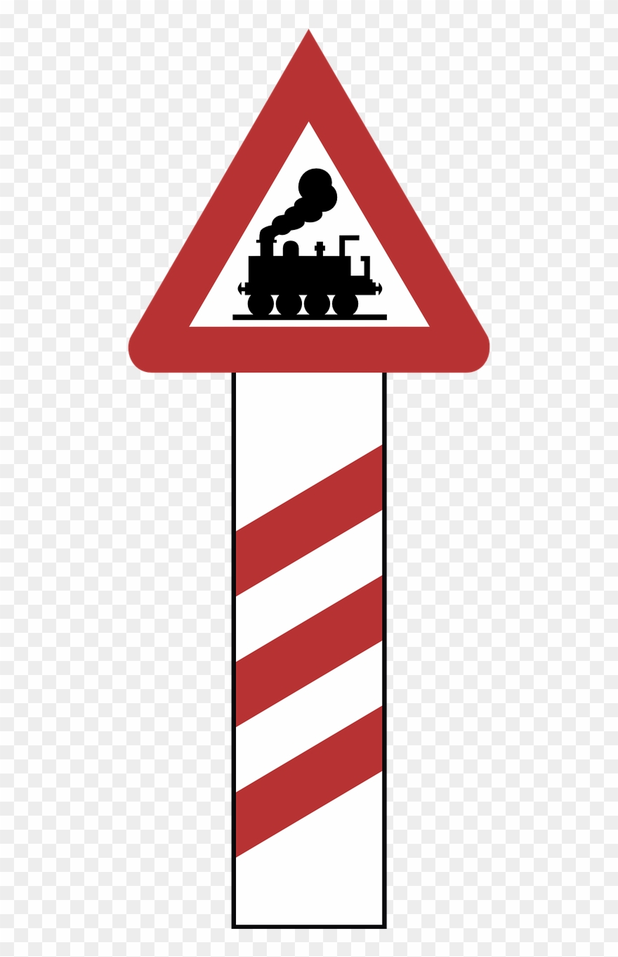 Railway Crossing Warning Road Sign - Дорожный Знак Железнодорожный Переезд Clipart
