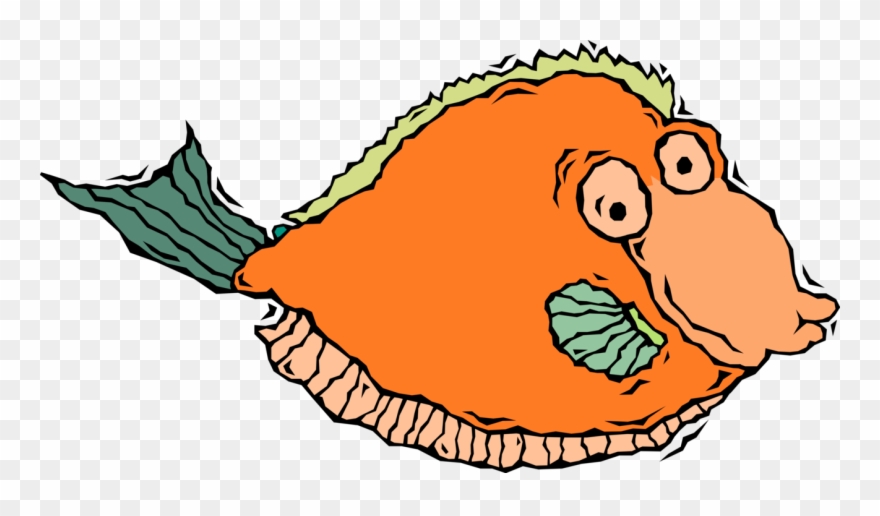 Vector Illustration Of Marine Aquatic Orange Sunfish Clipart