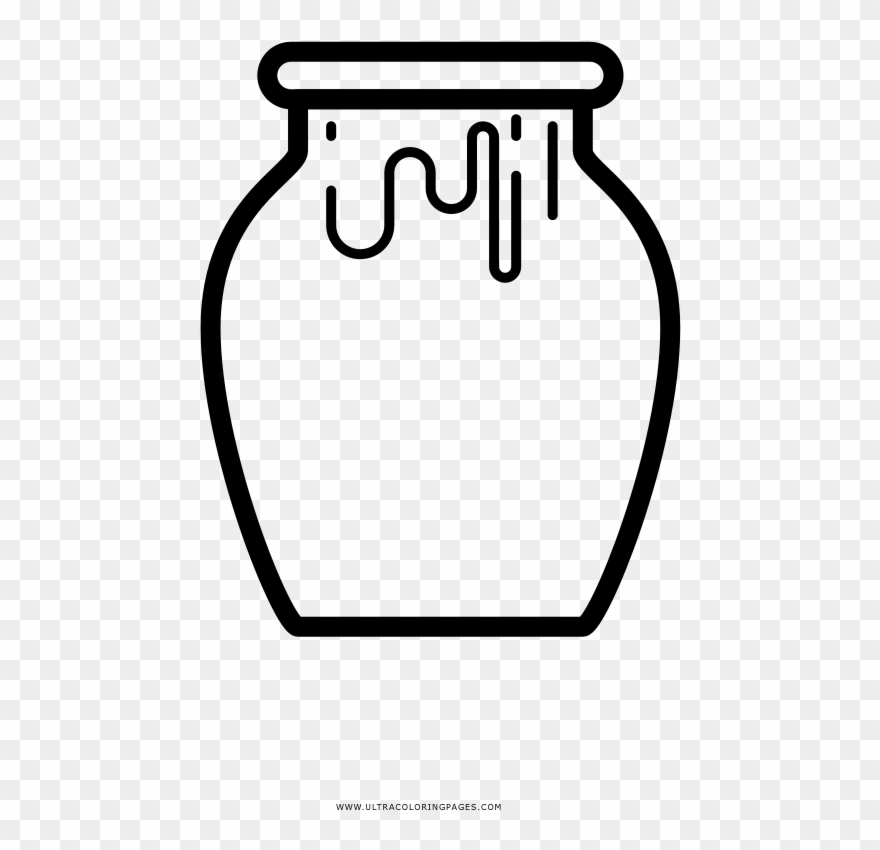 Honey Jar Coloring Page - Dibujos De Tarros De Miel Para Colorear Clipart