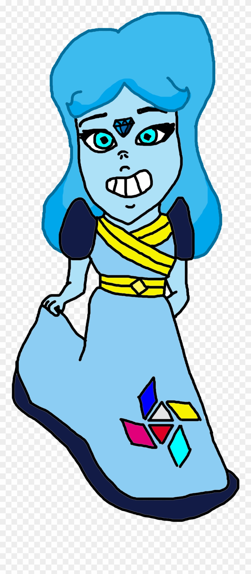 Sky Diamond Fan Gem Clipart