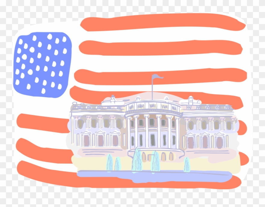 Vector Illustration Of The White House, Official Residence Clipart