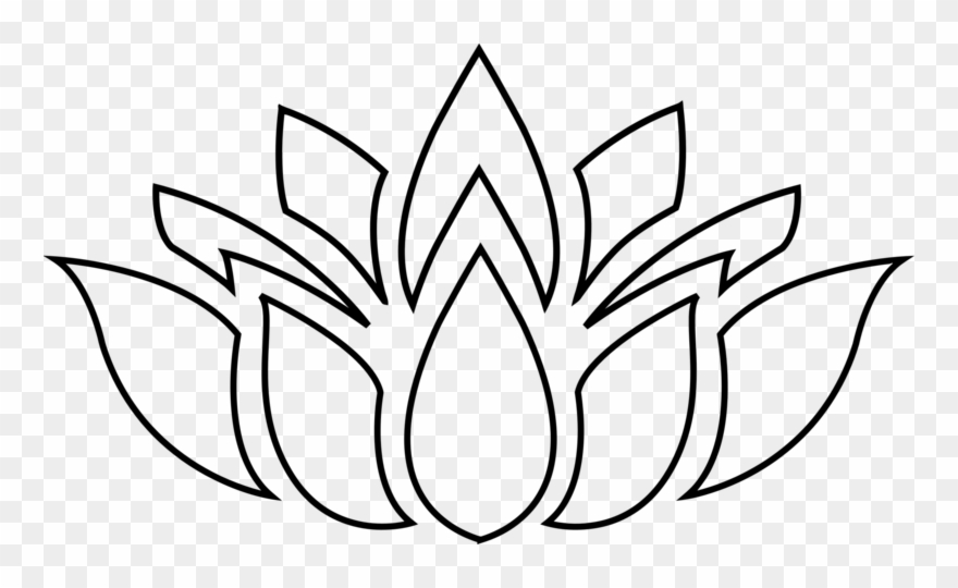 Pin Lotus Clipart Silhouette - Free Lotus Flower Clip Art Black And White - Png Download
