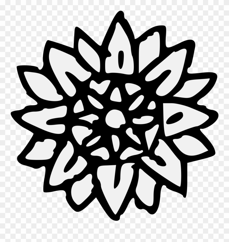 Pdf - Sunflower Cartoon Black And White Clipart