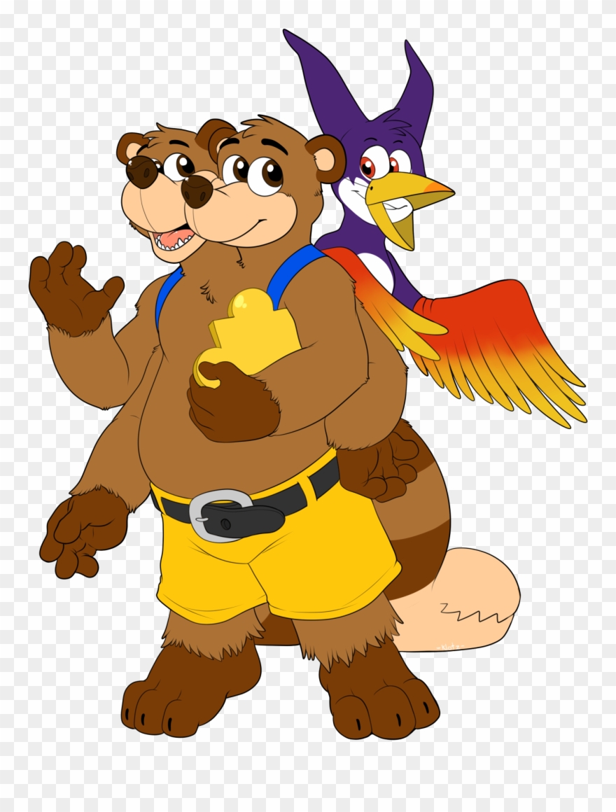 Bear And Bird - Cartoon Clipart