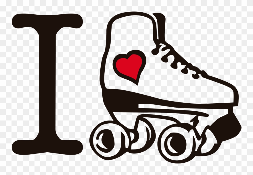 I Love Ice Skating Home Wall Sticker - Love Roller Skating Clipart