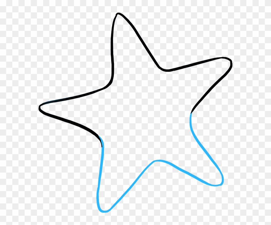 How To Draw Cute Starfish - Line Art Clipart