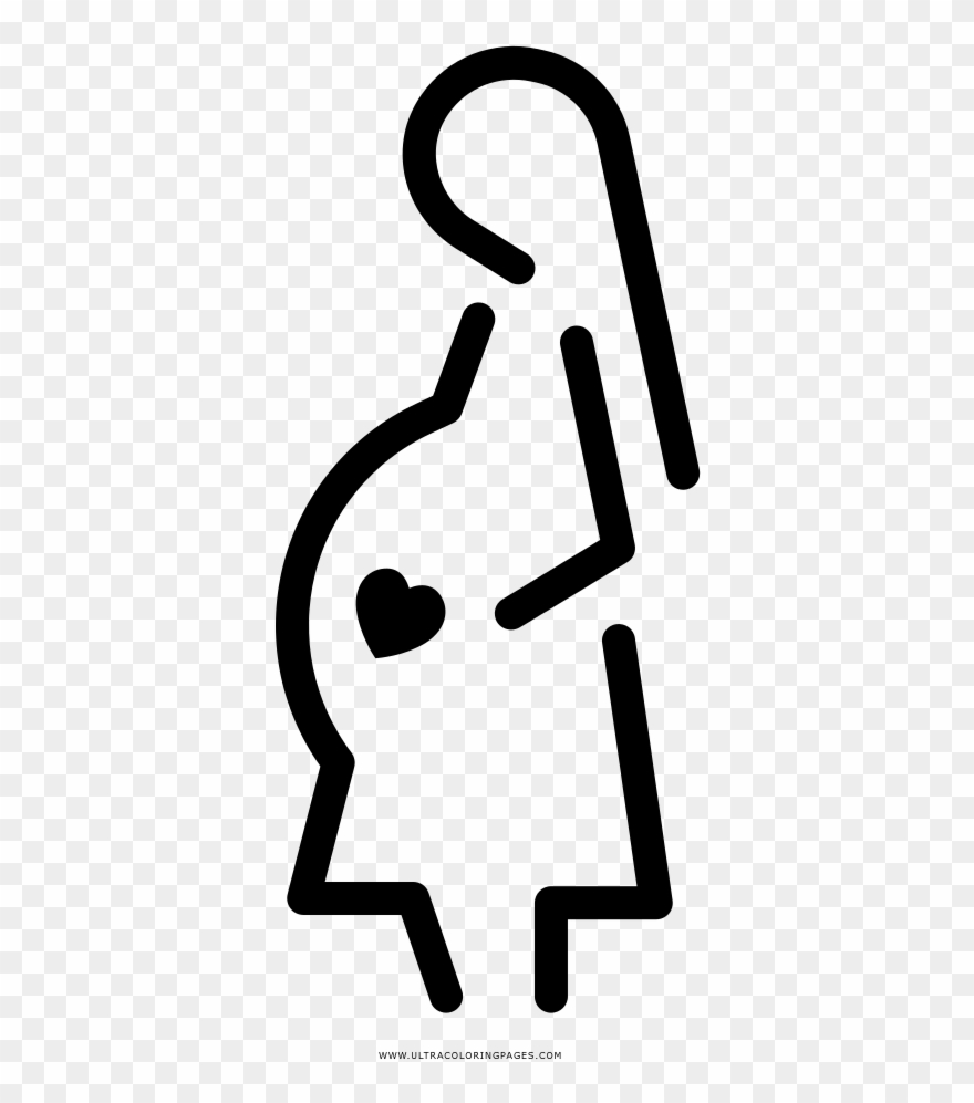 Pregnant Woman Coloring Page - Pregnancy Clipart