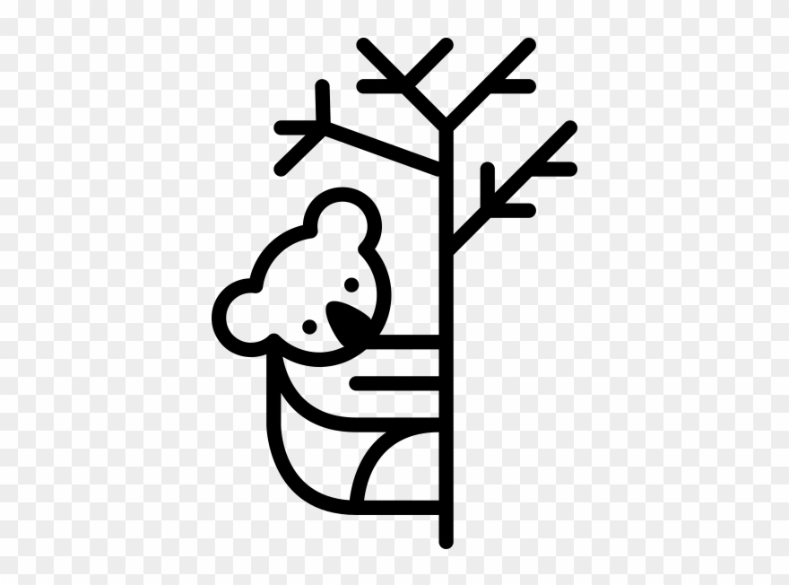 Koala By David Lopez From Noun Project - Koala Black And White Png Clipart
