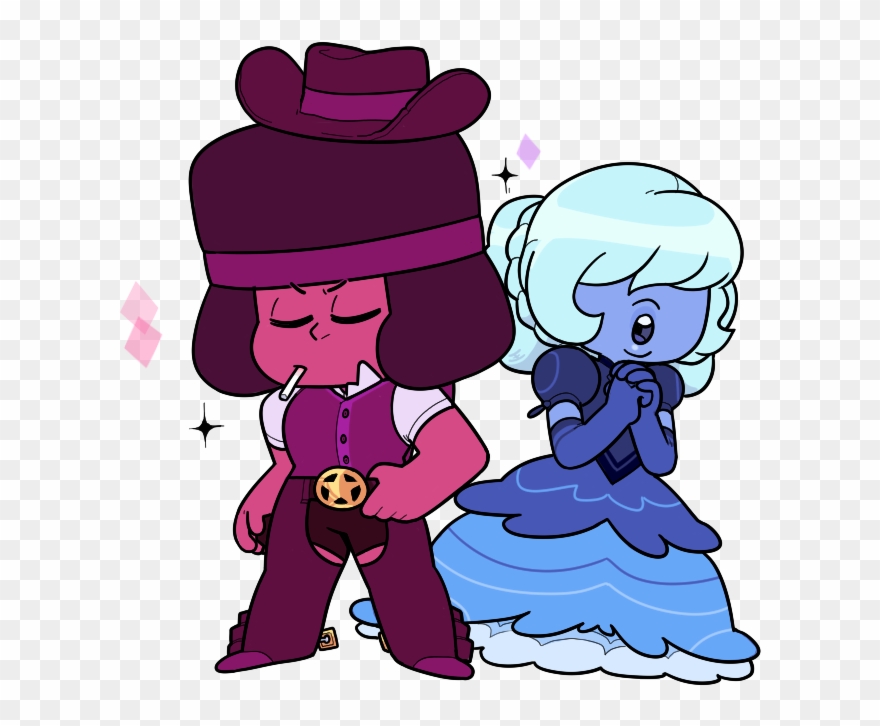 Cowboy Ruby And Southern Belle Sapphire - Cowboy Ruby Steven Universe Clipart
