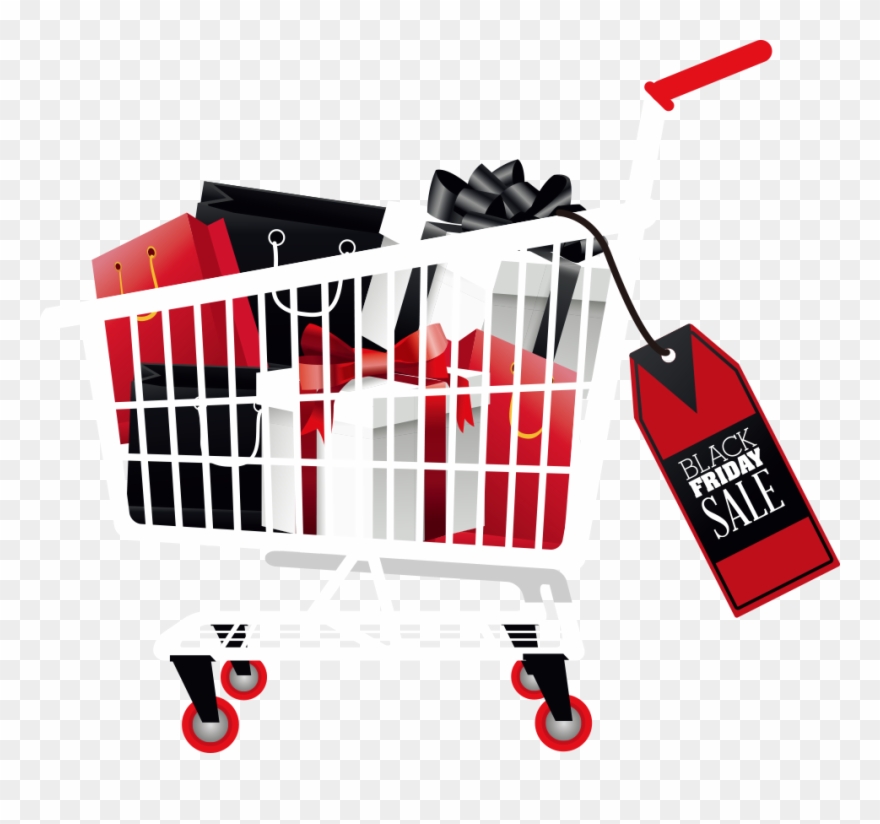 Vector Shopping Cart Filled With Merchandise - Shopping Cart Product Vector Png Clipart