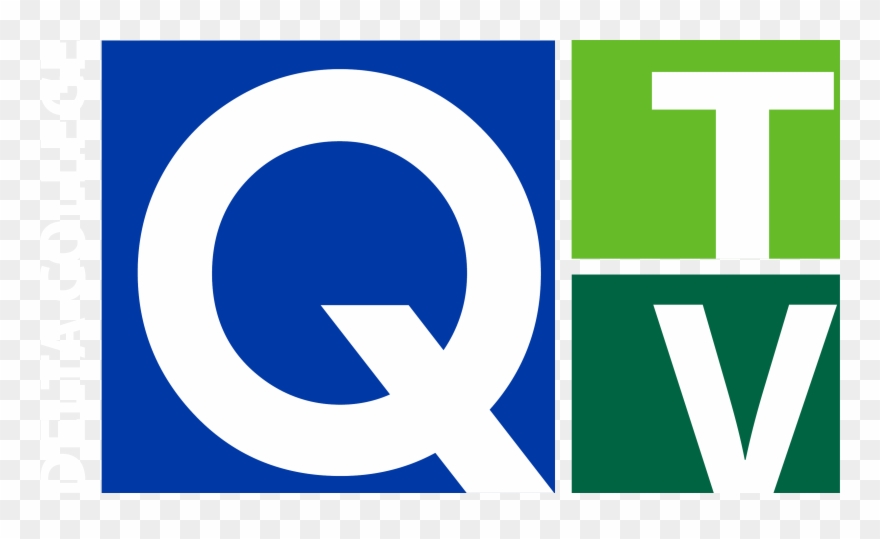 Q-tv Logo With Delta College Name In White - Circle Clipart