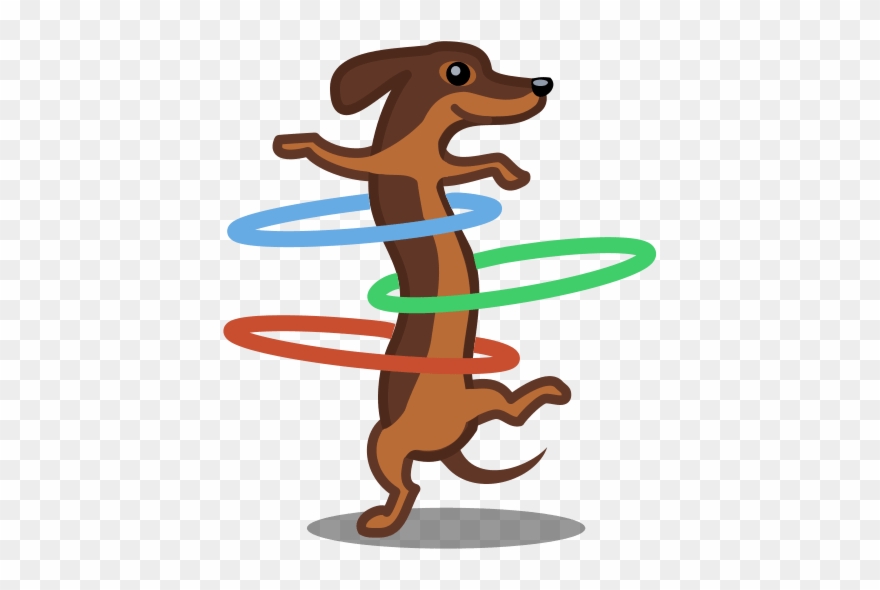 Hula Hoop - Weenie Dogs Lover Animated Clipart