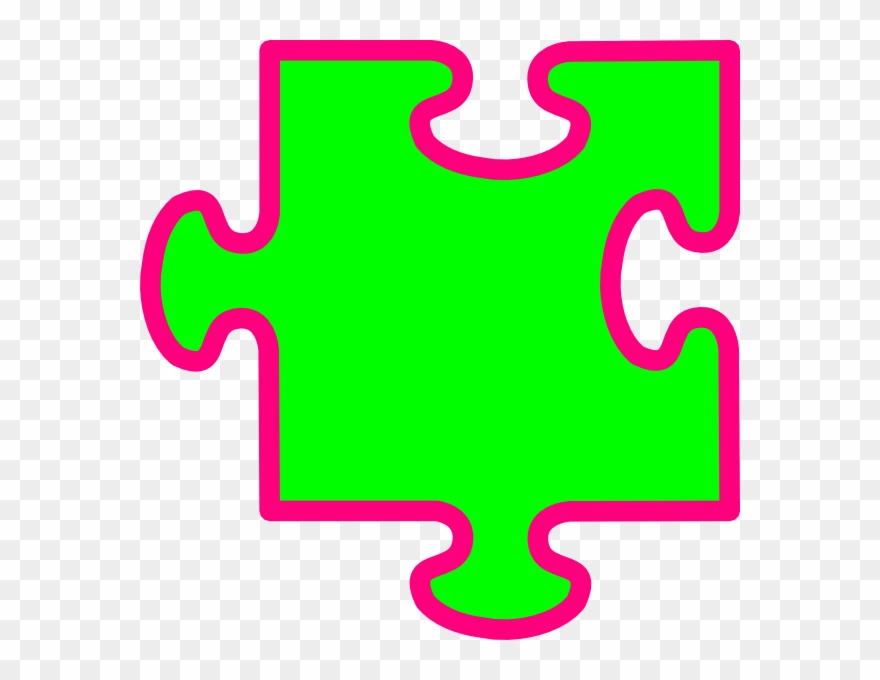 Vivid Green Pink Clip Art At Clker Com Vector Clip - Puzzle Piece Clip Art - Png Download