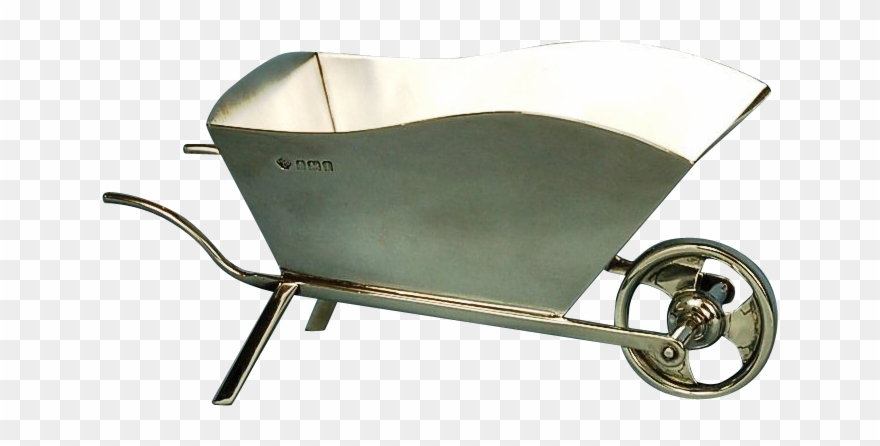 Antique English George V Sterling Silver Dish - Wheelbarrow Clipart