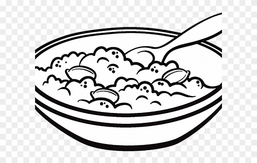 Oatmeal Clipart Mix Food - Тарелка С Кашей Раскраска - Png Download
