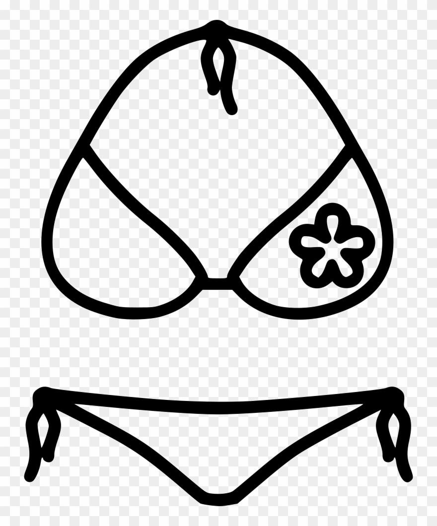 Bikini With Flower Comments Clipart