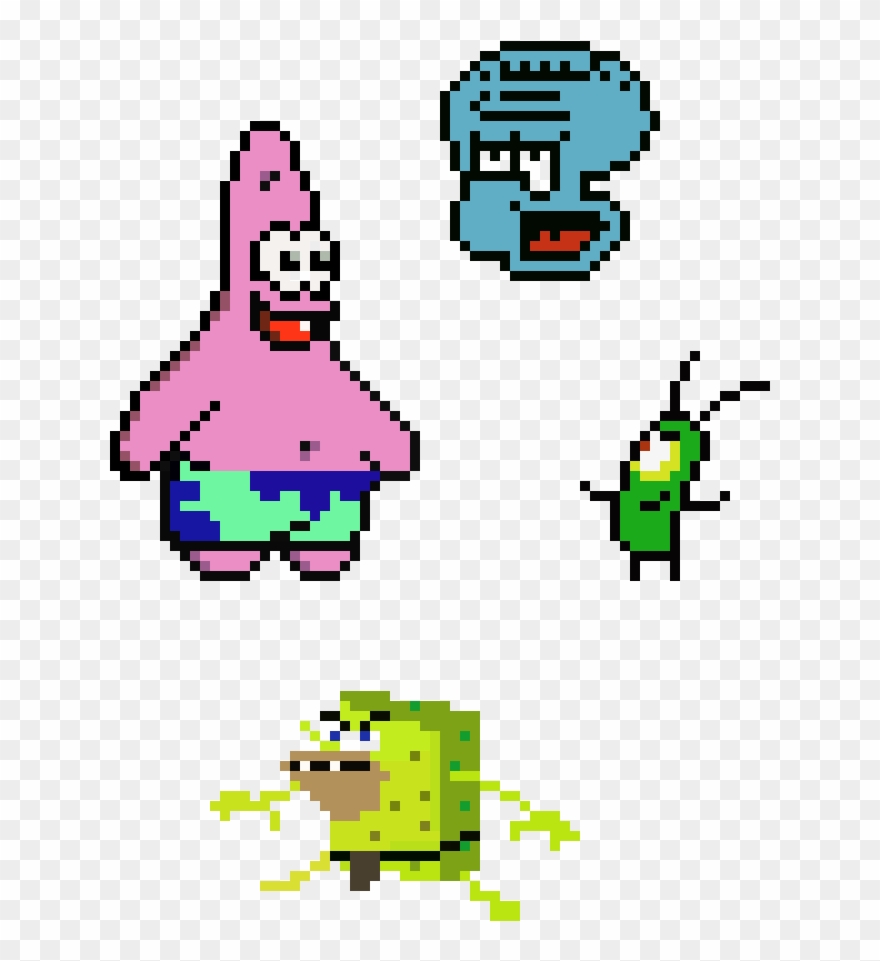 Bikini Bottom - Pixel Bob L Éponge Patrick Clipart