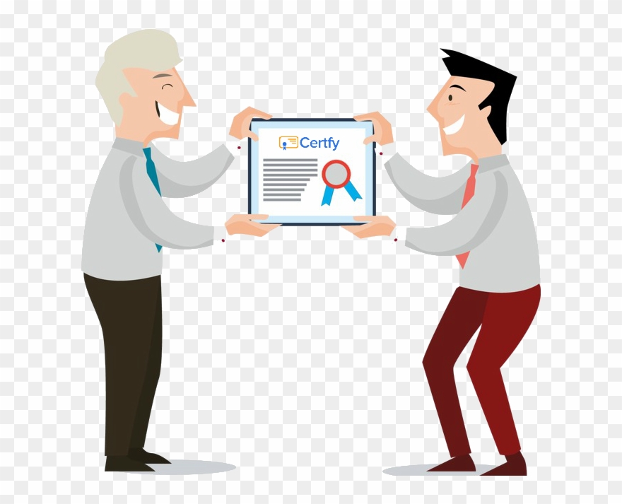 Men With Certificate Clipart