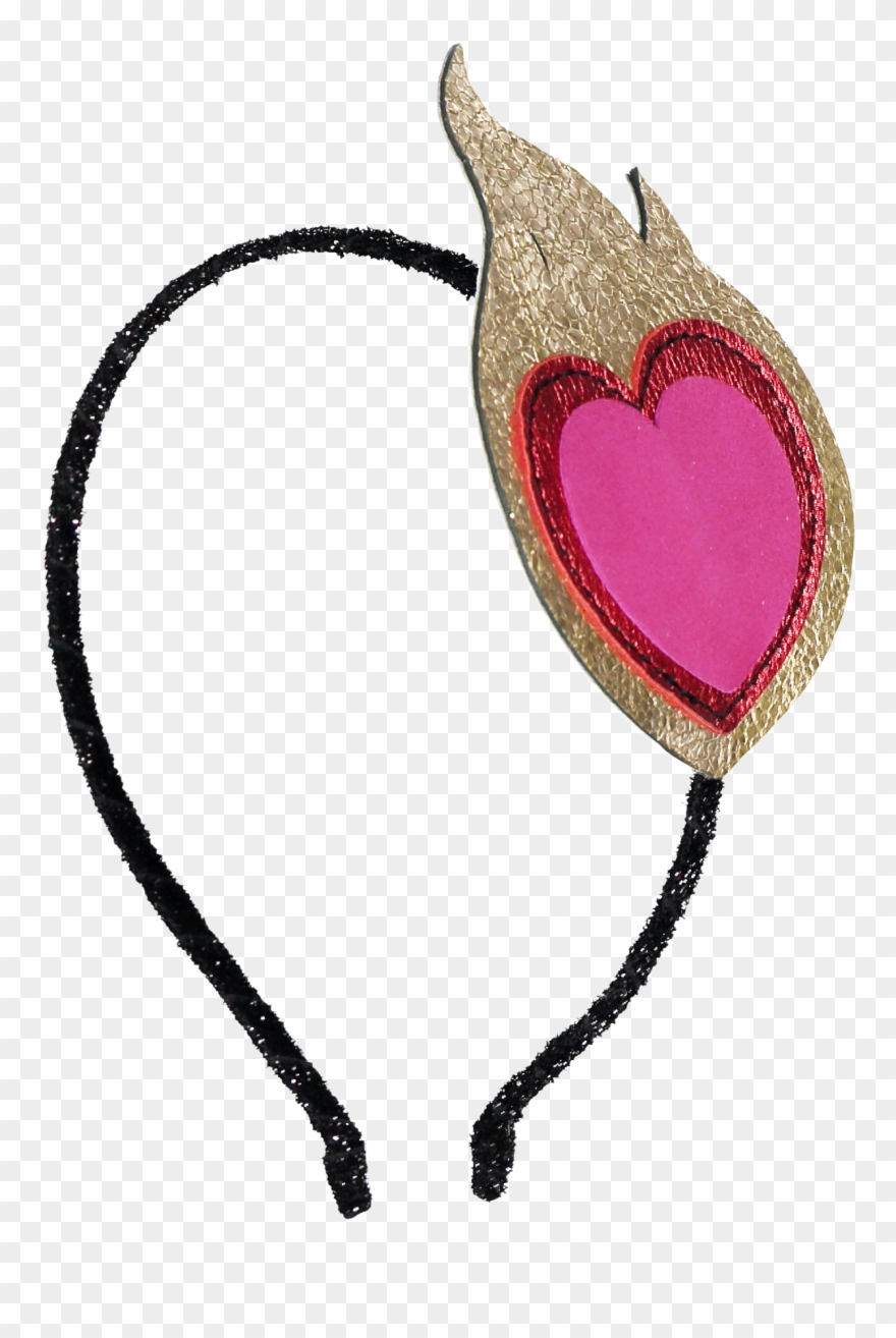 Headband Flaming Heart Black - Heart Clipart