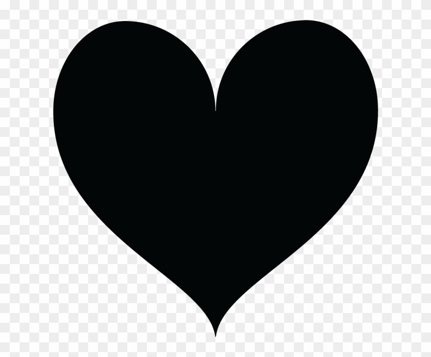 Anna Heart Black - Heart Transparent Template Clipart