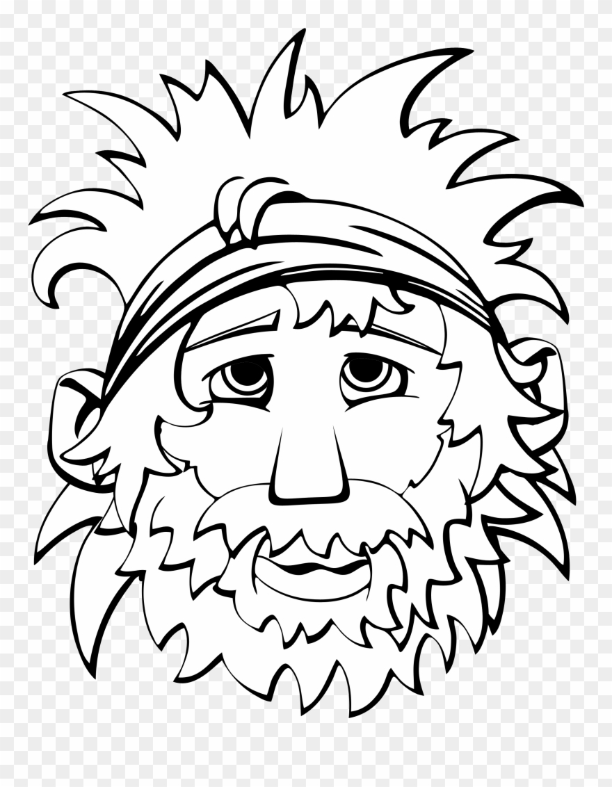 06 John The Baptist - Wajah Santo Yohanes Pembaptis Hitam Putih Clipart